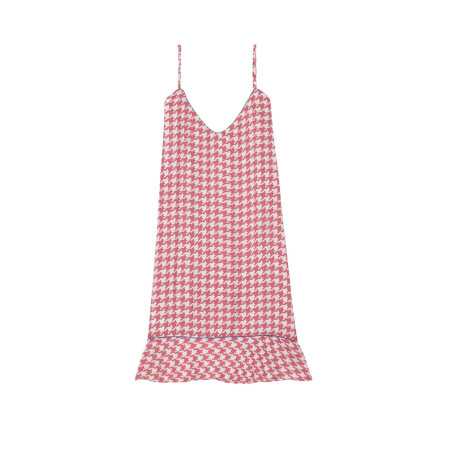 Houndstooth Check nightie in 100% viscose COCOTTE 703 strawberry