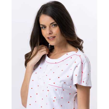 Cotton nightshirt AMORE 701 white | Lingerie le Chat