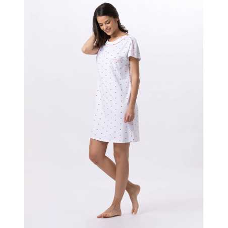 Cotton nightshirt AMORE 701 white | Lingerie le Chat