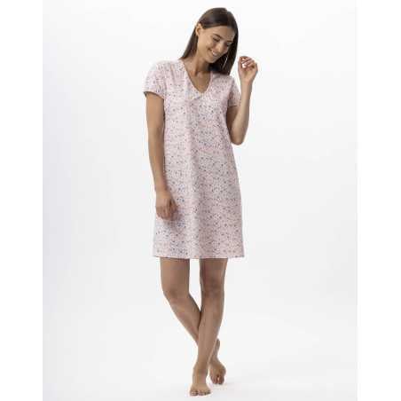 Chemise de nuit en coton ANGIE 701 multico  | Lingerie le Chat