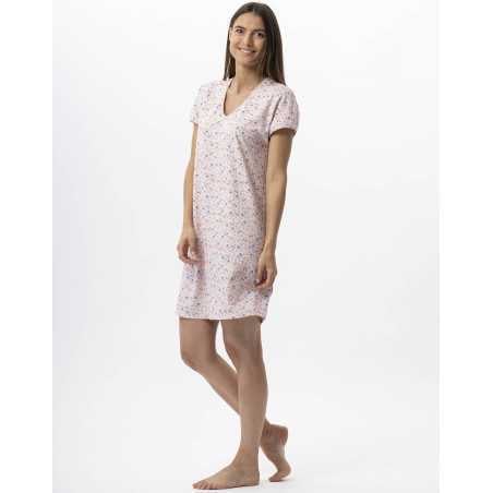 Chemise de nuit en coton ANGIE 701 multico  | Lingerie le Chat