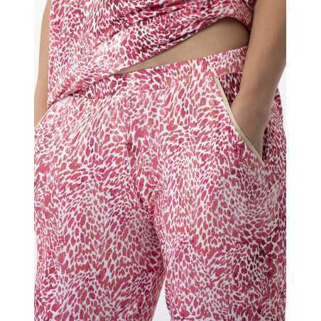 Printed 7/8° pyjamas in viscose elastane VICTORIA 702 strawberry | Lingerie le Chat