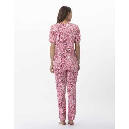 Printed 7/8° pyjamas in viscose elastane VICTORIA 702 strawberry | Lingerie le Chat