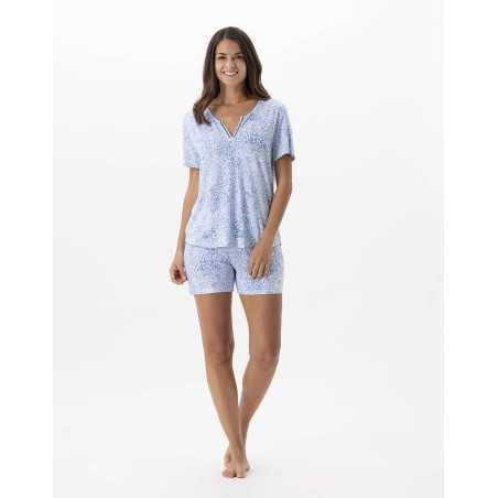 Printed short pyjamas VICTORIA 700 sky | Lingerie le Chat