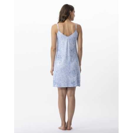 Printed nightie in viscose elastane VICTORIA 703 sky | Lingerie le Chat