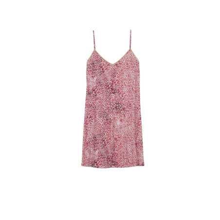 Printed nightie in viscose elastane VICTORIA 703 strawberry | Lingerie le Chat