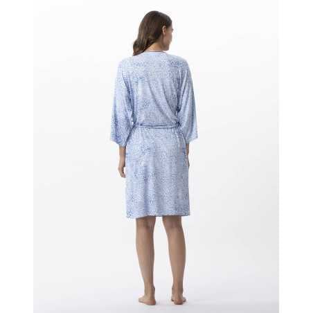 Printed kimono  in viscose elastane VICTORIA 760 sky | Lingerie le Chat