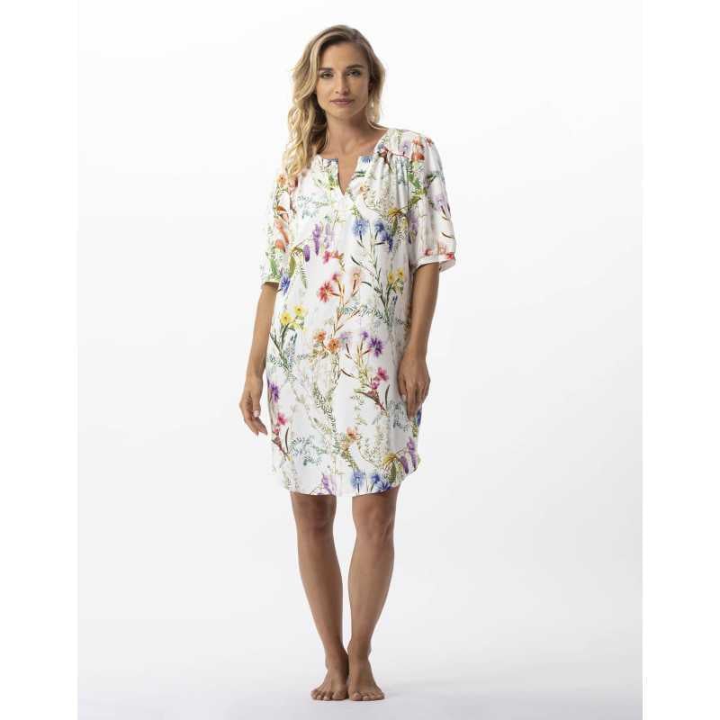 Chemise de nuit imprimée fleurs en 100% viscose RIVIERA 701 multico  | Lingerie le Chat