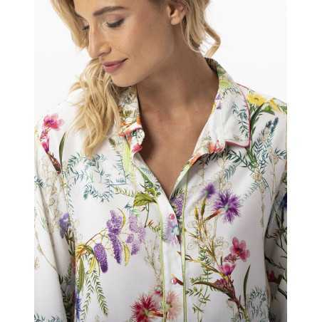 Flower printed pyjamas in 100% viscose RIVIERA 706 multicolour | Lingerie le Chat