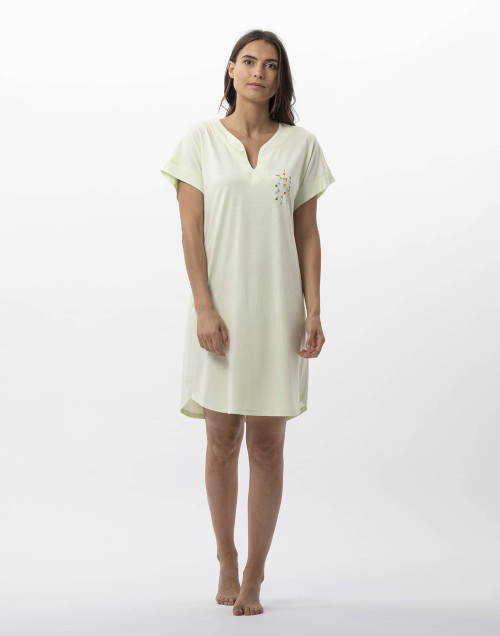 Nightdress in cotton modal RIVIERA 711 anise | Lingerie le Chat