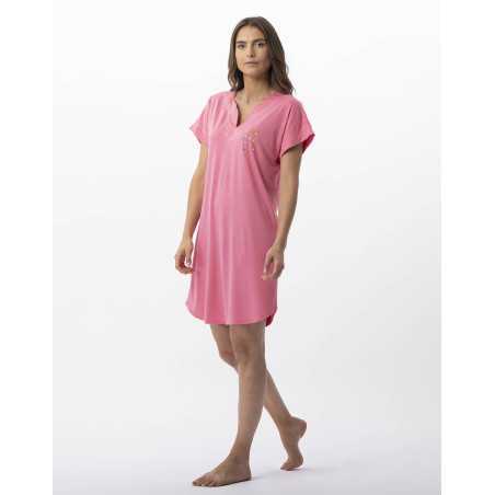 Nightdress in cotton modal RIVIERA 711 strawberry | Lingerie le Chat