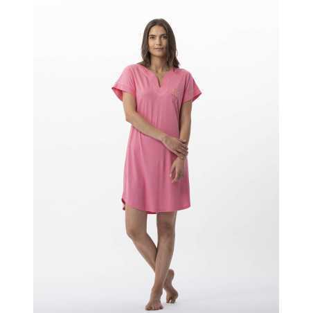 Nightdress in cotton modal RIVIERA 711 strawberry | Lingerie le Chat