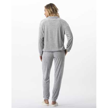 Jogging en bouclette éponge RIVIERA 712 gris chiné  | Lingerie le Chat