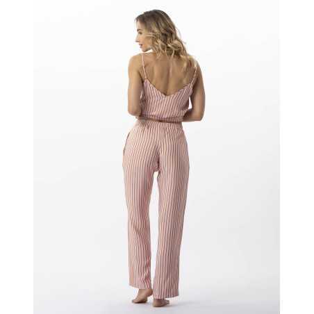 Pantalon pyjama rayé en 100% viscose BIRKIN 780 dragée  | Lingerie le Chat