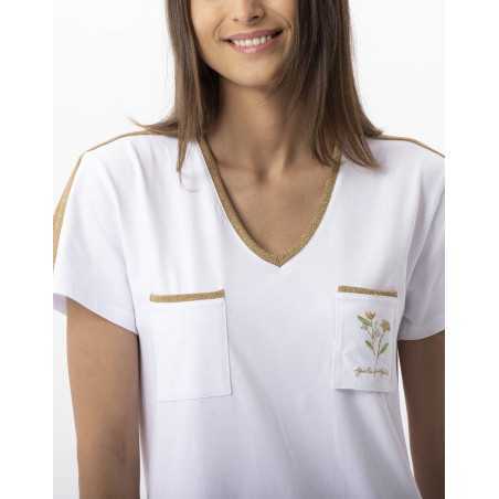 Cotton elastane nightshirt MAJORQUE 701 golden white | Lingerie le Chat