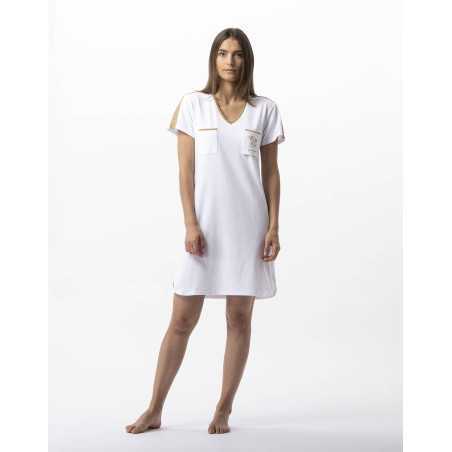 Cotton elastane nightshirt MAJORQUE 701 golden white | Lingerie le Chat