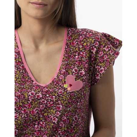 Chemise de nuit imprimée fleurs TWIGGY 701 multico  | Lingerie le Chat