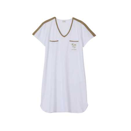 Cotton elastane nightshirt MAJORQUE 701 golden white | Lingerie le Chat