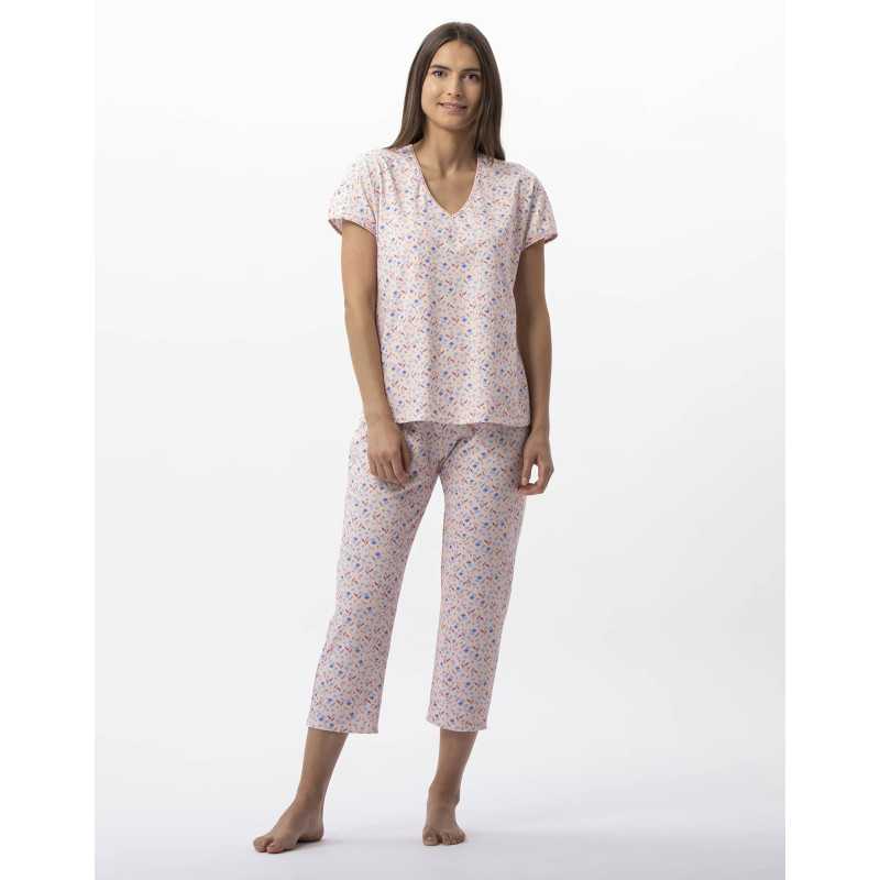 Pyjama pantacourt en coton ANGIE 702 multico  | Lingerie le Chat