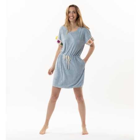 Terry-cloth dress SERENITY 740 sky | Lingerie le Chat