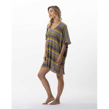 Mesh knit kaftan BAHIA 740 multicoloured blue  | Lingerie le Chat