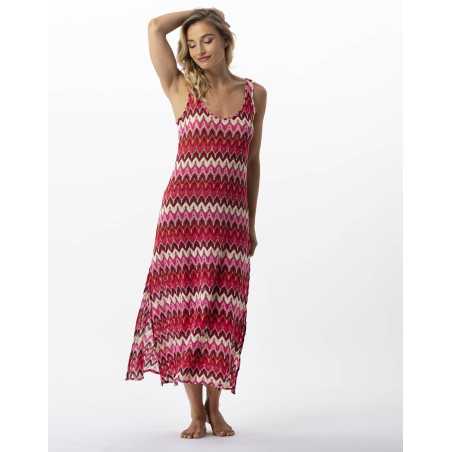 Long mesh knit dress BAHIA 741 multico pink | Lingerie le Chat