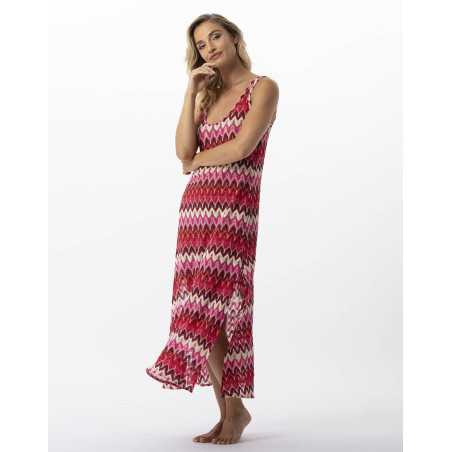 Long mesh knit dress BAHIA 741 multico pink | Lingerie le Chat