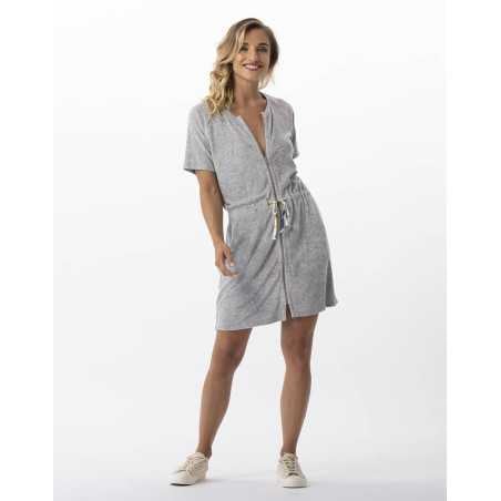 Robe en bouclette éponge RIVIERA 743 gris chiné   | Lingerie le Chat