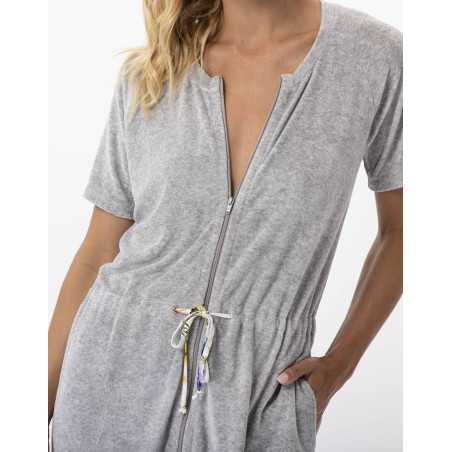 Robe en bouclette éponge RIVIERA 743 gris chiné   | Lingerie le Chat