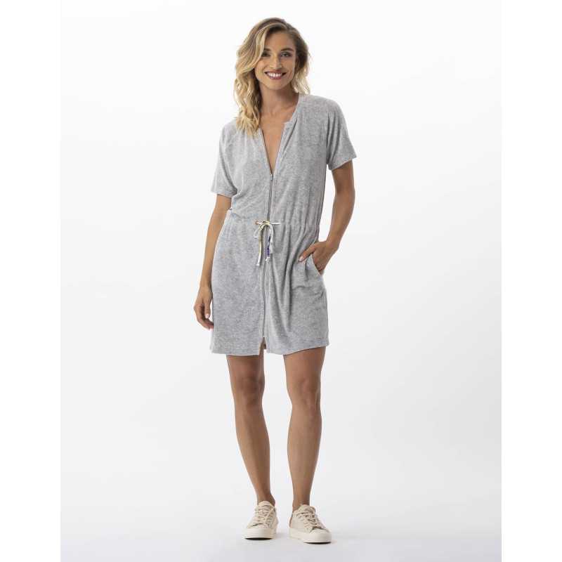 Robe en bouclette éponge RIVIERA 743 gris chiné   | Lingerie le Chat