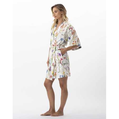 Flower printed kimono in 100% viscose RIVIERA 760 multicolour | Lingerie le Chat