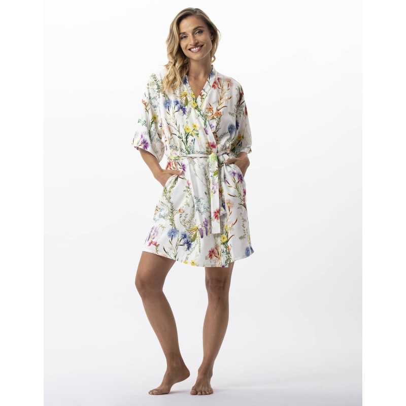 Flower printed kimono in 100% viscose RIVIERA 760 multicolour | Lingerie le Chat