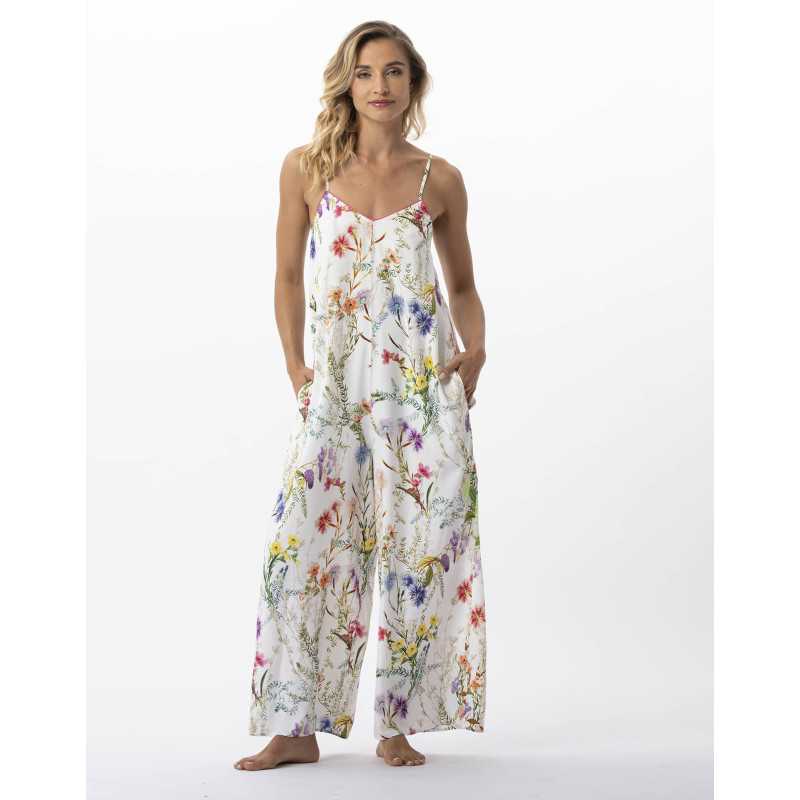 Combi pantalon imprimé fleurs en 100% viscose RIVIERA 720 multico  | Lingerie le Chat