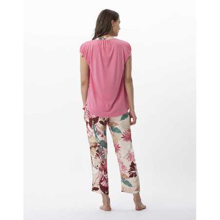 Flower printed pyjamas in 100% viscose CAMÉLIA 702 multicolour | Lingerie le Chat