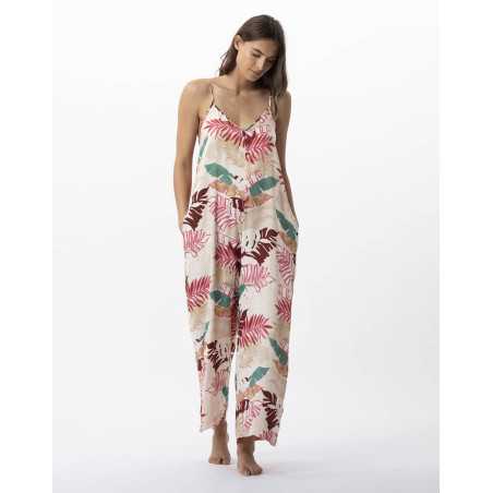 Flower printed jumpsuit in 100% viscose CAMÉLIA 720 multicolour | Lingerie le Chat