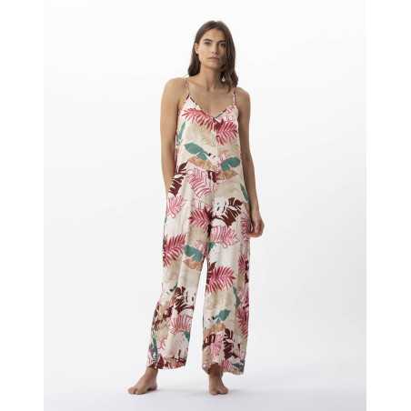 Flower printed jumpsuit in 100% viscose CAMÉLIA 720 multicolour | Lingerie le Chat