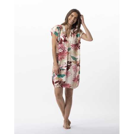 Flower printed kaftan in 100% viscose CAMÉLIA 740 multicolour | Lingerie le Chat