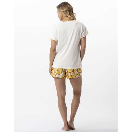 Pyjama short imprimé fleurs NÉROLI 700 écru multico  | Lingerie le Chat