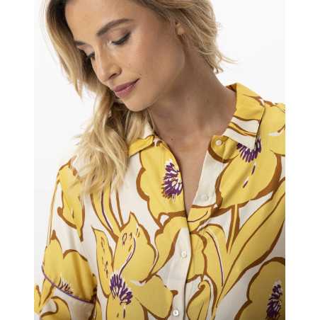 Flower printed shirt 100% viscose NEROLI 705 multicolour | Lingerie le Chat