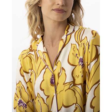 Flower print button-down pyjamas in 100% viscose NÉROLI 706 multico | Lingerie le Chat