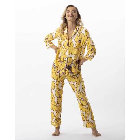 Flower print button-down pyjamas in 100% viscose NÉROLI 706 multico | Lingerie le Chat