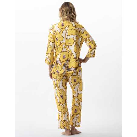 Flower print button-down pyjamas in 100% viscose NÉROLI 706 multico | Lingerie le Chat