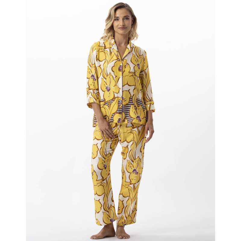 Pyjama boutonné imprimé fleurs en 100% viscose NÉROLI 706 multico  | Lingerie le Chat