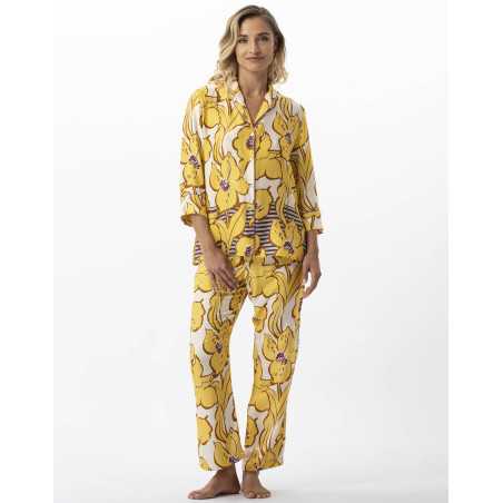 Flower print button-down pyjamas in 100% viscose NÉROLI 706 multico | Lingerie le Chat