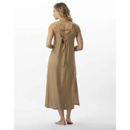 Long dress in lurex knit PALMA 740 gold | Lingerie le Chat
