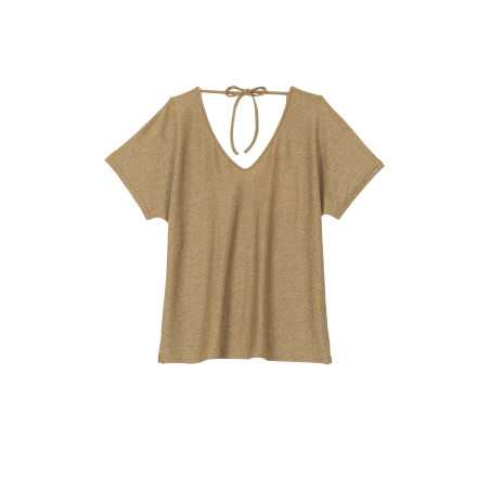 T-shirt in lurex knit PALMA 730 gold | Lingerie le Chat