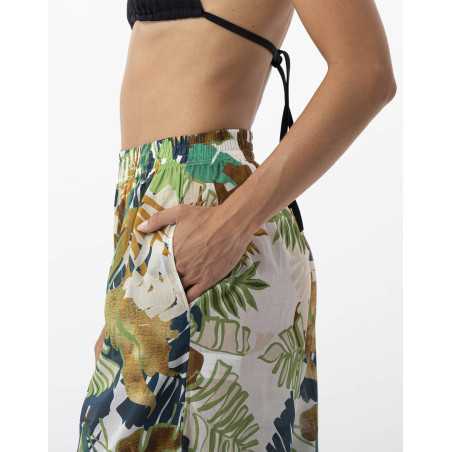 Plant printed trousers in 100% cotton PALMERAIE 780 multico | Lingerie le Chat