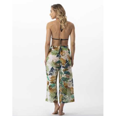 Plant printed trousers in 100% cotton PALMERAIE 780 multico | Lingerie le Chat