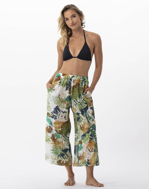 Plant printed trousers in 100% cotton PALMERAIE 780 multico | Lingerie le Chat