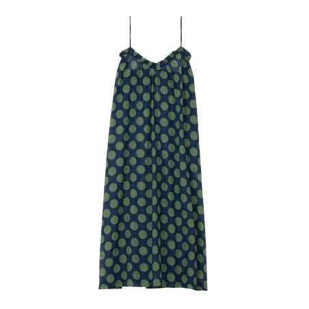 Polka dot printed dress in 100% cotton RIVA 740 green | Lingerie le Chat